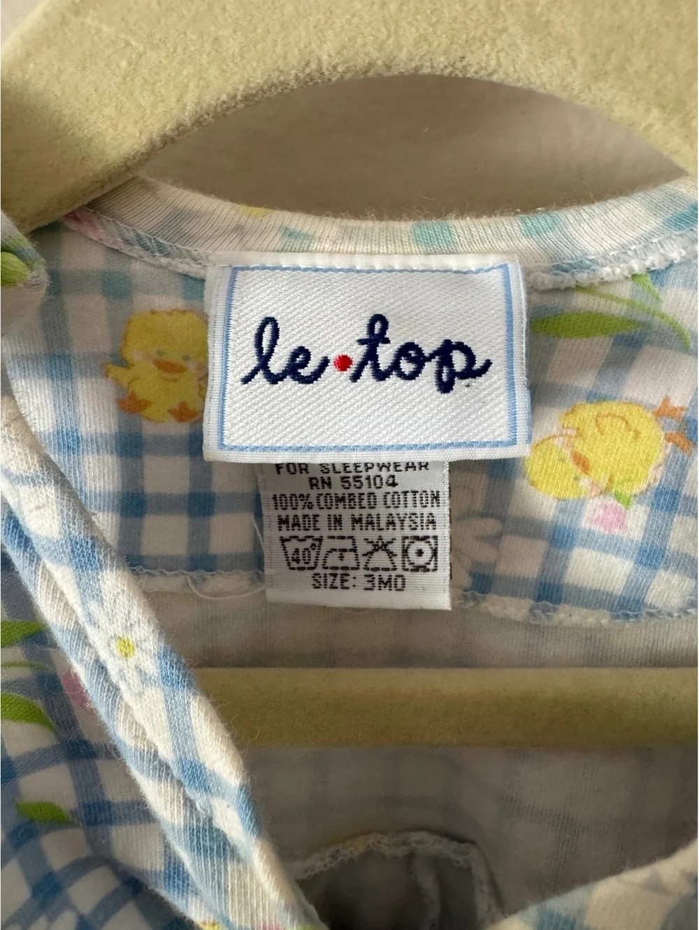 Vintage Le Top Gingham Blue & White Chick Romper